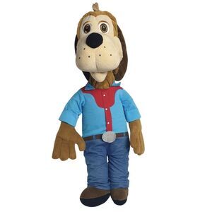 VTG Chuck E Cheese Jasper T Jowls Plush Doll Large 27" Cowboy Dog Plush